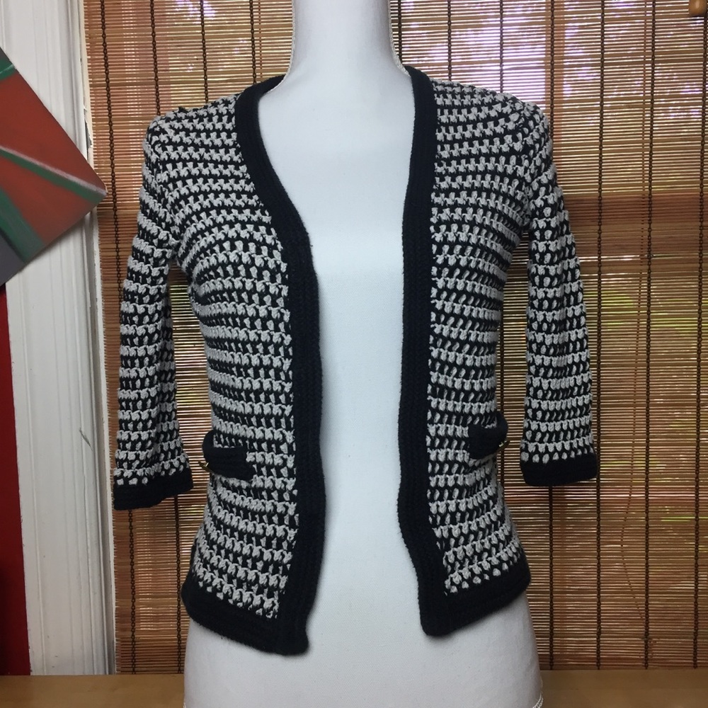 Houndstooth Knit Cardigan